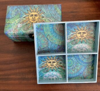 Boho Decoupaged jewellery box and ring tray set - Image 4