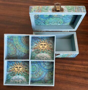 Boho Decoupaged jewellery box and ring tray set - Image 2