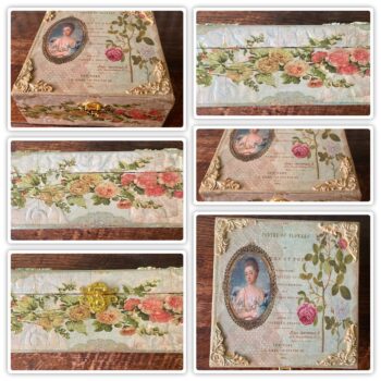 Rococo French Decoupage with plaster mouldings Jewellery Box - Image 5