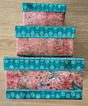 Boho: 3 Nesting decoupaged trinket boxes - Image 3