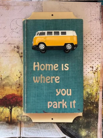 Vintage Book 'A Room with a View' with Camper Van 'Home is where you park it' - Image 4