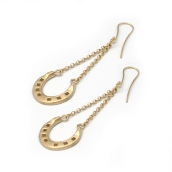 Horseshoe Earrings Gold - Image 3