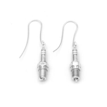 Silver Sparkplug Earrings