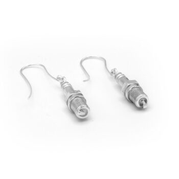 Silver Sparkplug Earrings - Image 3