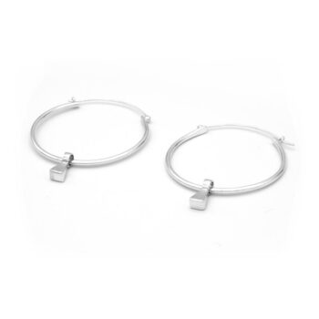 Yili Silver Hoop Earrings - Image 2