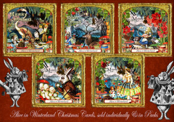 Alice in Winterland set of 5 Christmas cards