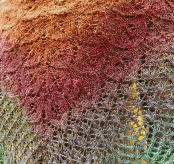 Handknit and Handspun Beaded Shawl - Image 4