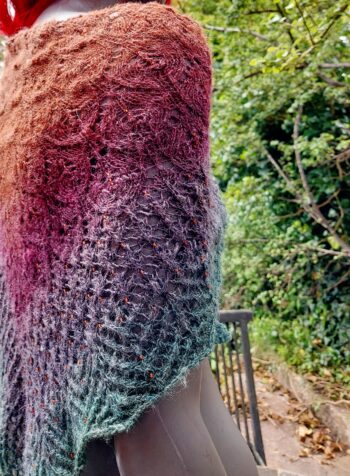 Handknit and Handspun Beaded Shawl - Image 5