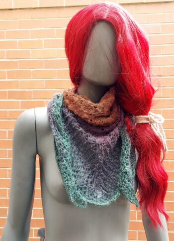 Handknit and Handspun Beaded Shawl - Image 3