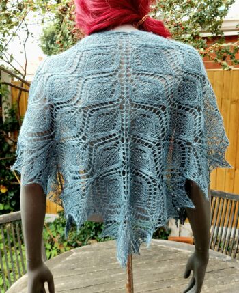 Handknit Beaded Luxury Silk Shawl - Image 2