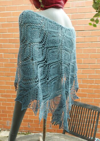 Handknit Beaded Luxury Silk Shawl - Image 4