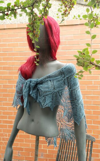 Handknit Beaded Luxury Silk Shawl - Image 6