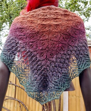 Handknit and Handspun Beaded Shawl