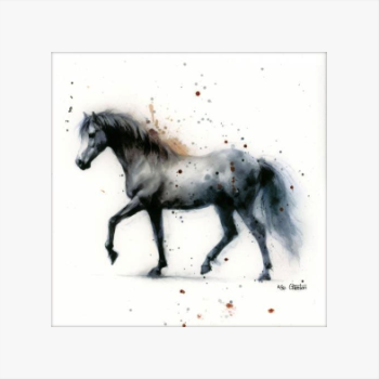 Horse study II Equestrian art mounted very limited edition print on archival watercolour paper - Image 4