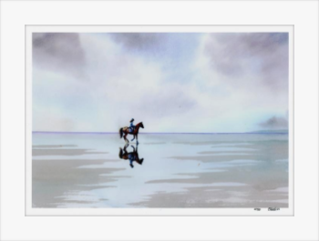 Horse rider on beach, Very limited edition A3 mounted print - Image 3