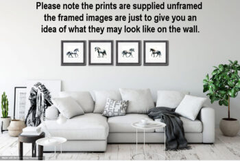 framed mock-up of horse prints