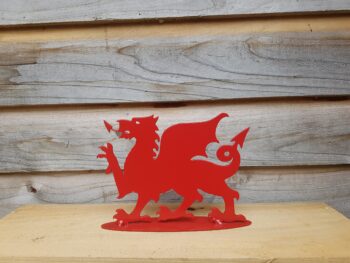 Metal Welsh Dragon Painted Red - Garden Welsh Dragon