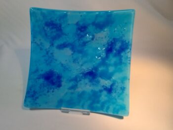 Turquoise glass plate