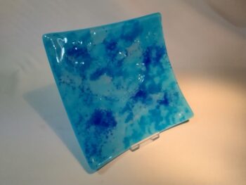 Turquoise glass plate