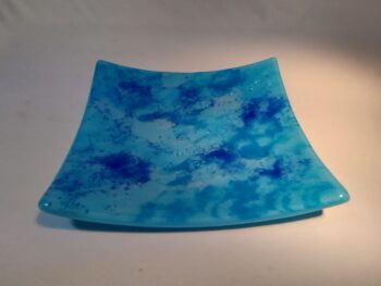 Turquoise glass plate