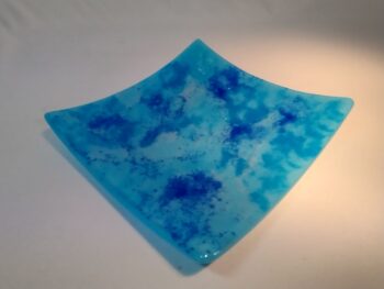 Turquoise glass plate