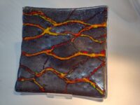 Lava effect glass plate