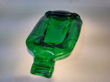 Green Jagermeister slumped bottle dish