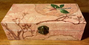 Magnolia Old Letter decoupaged jewellery box