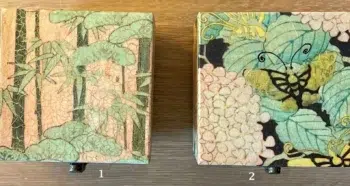 Japanese woodblock design Découpage Wooden boxes