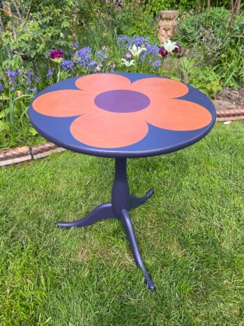 "Flower Power" Pedestal Table | Restored & Painted