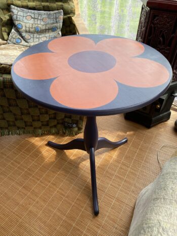 "Flower Power" Pedestal Table | Restored & Painted - Image 3