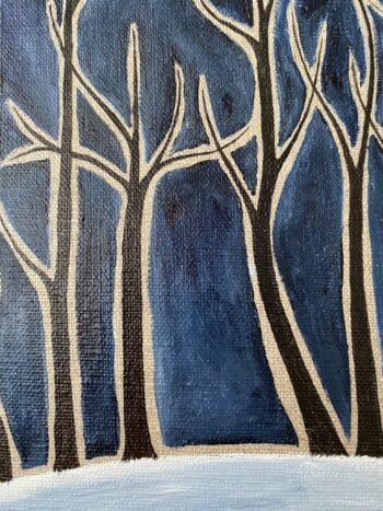 Trees 21st December 2020 (The Great Conjunction) | Acrylic Paint on Linen Canvas Board - Image 2