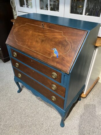 Victorian "Kingfisher" Bureau | Restored, Painted & Decoupaged - Image 2