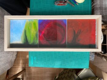 Trees (Cypress, Cherry, Acer) Triptych 2021 | Acrylic Paint on Framed Canvas Boards