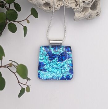 Dichroic glass pendant Turquoise