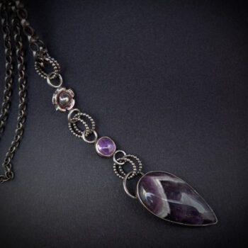 Sterling silver and amethyst pendant necklace