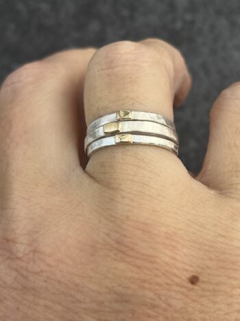 Silver and Gold Stack Ring - Image 5