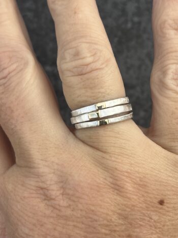 Silver and Gold Stack Ring - Image 2