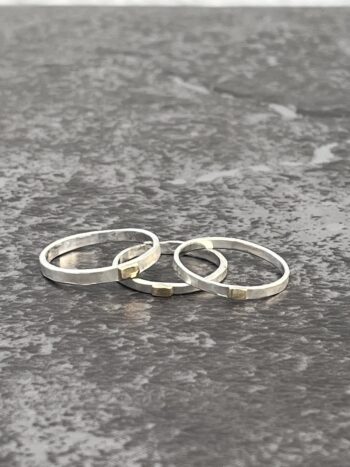 Silver and Gold Stack Ring - Image 3