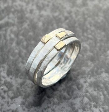 Silver and Gold Stack Ring