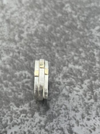 Silver and Gold Stack Ring - Image 4