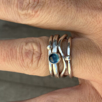 Blue Topaz Stack Ring - Image 4