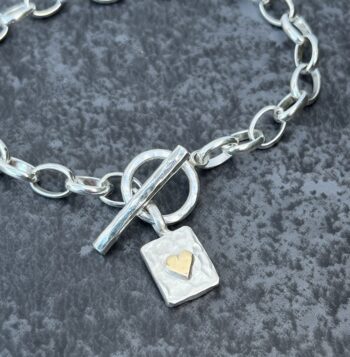 Gold Heart Chunky Fob Bracelet