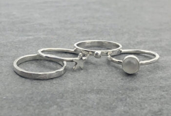 Moonstone Silver Stack Ring - Image 4