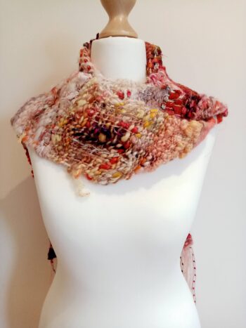 Autumnal handspun woven scarf