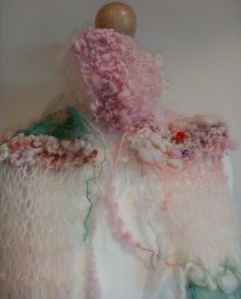 Super squishy pastel pink handspun fairy art yarn scarf - Image 5