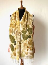organic cotton scarf botanical prints leaves