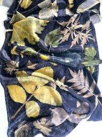 silk velvet scarf leaf prints