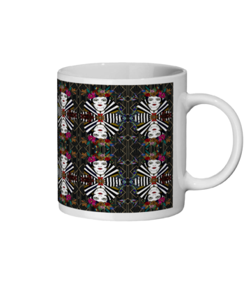 Sophia Art Deco Pattern Ceramic Mug and Coaster Set - Image 4