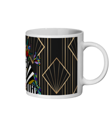 Sophia Art Deco Ceramic Mug and Coaster Set - Image 4